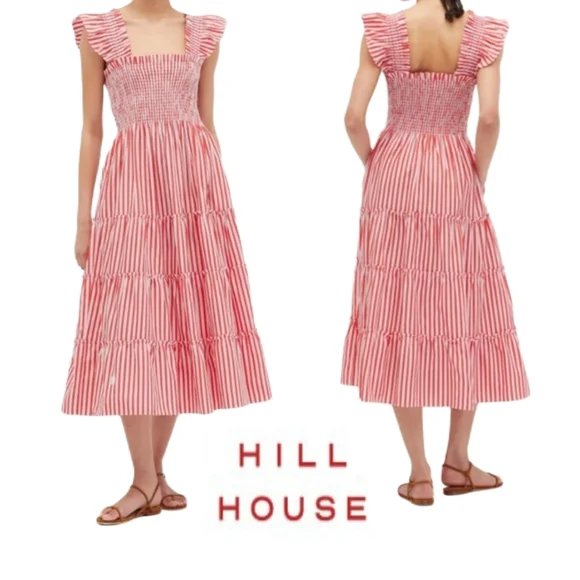 Hill House | Dresses | Hill House Home Ellie Nap Dress New Size Extra Small  Striped White Red Lines | Poshmark